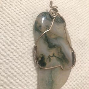 Sterling wire wrapped agate pendant 💎